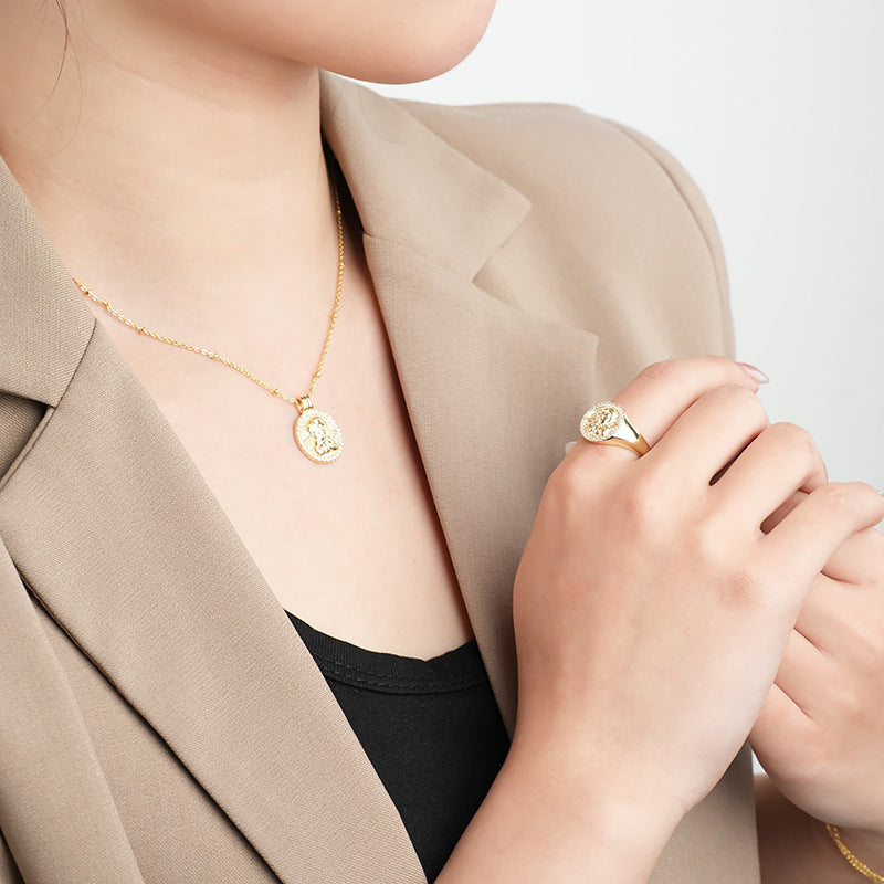 Collar De Moneda De Cupido De Ángel De Cobre al por mayor